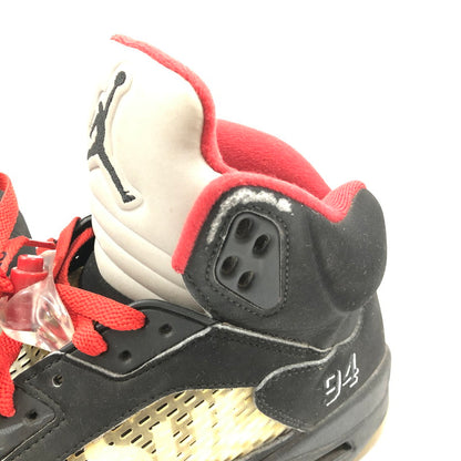 【中古品】【メンズ】 NIKE SUPREME 824371-001 AIR JORDAN 5 RETRO ”BLACK”ナイキ シュプリーム ハイカットスニーカー 靴 160-260826-sm-09-otoh カラー：ブラック 万代Net店