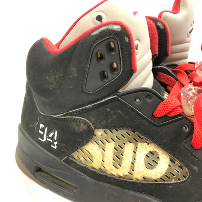 【中古品】【メンズ】 NIKE SUPREME 824371-001 AIR JORDAN 5 RETRO ”BLACK”ナイキ シュプリーム ハイカットスニーカー 靴 160-260826-sm-09-otoh カラー：ブラック 万代Net店