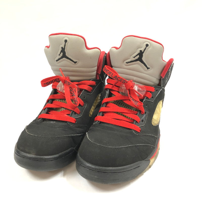 【中古品】【メンズ】 NIKE SUPREME 824371-001 AIR JORDAN 5 RETRO ”BLACK”ナイキ シュプリーム ハイカットスニーカー 靴 160-260826-sm-09-otoh カラー：ブラック 万代Net店
