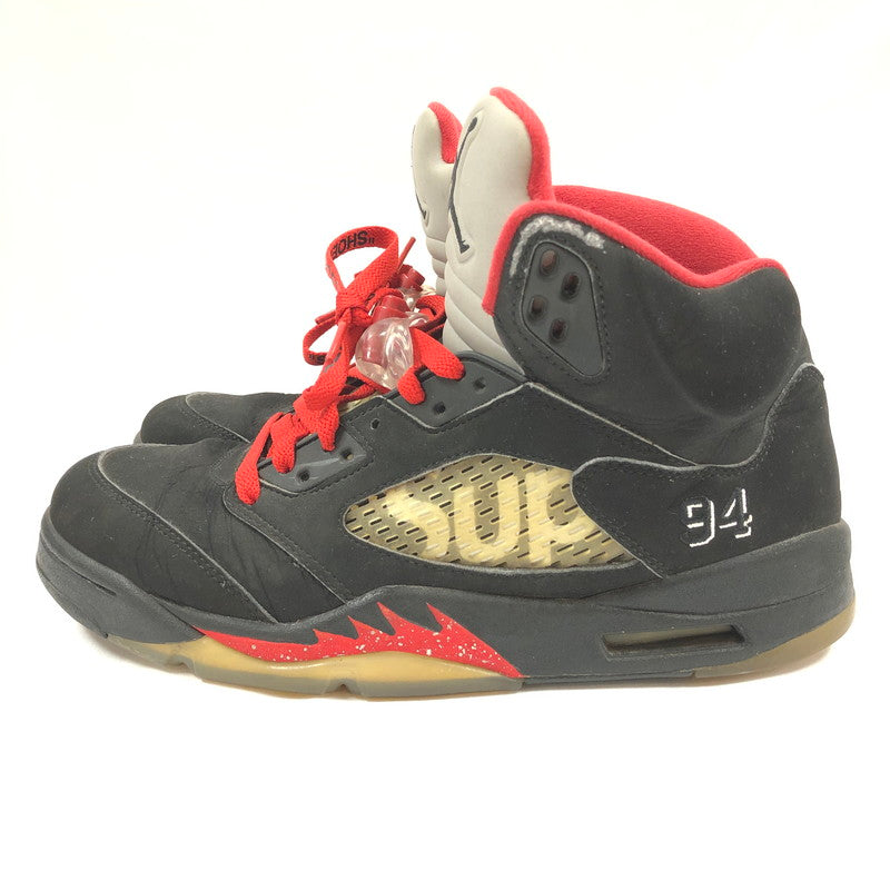 【中古品】【メンズ】 NIKE SUPREME 824371-001 AIR JORDAN 5 RETRO ”BLACK”ナイキ シュプリーム ハイカットスニーカー 靴 160-260826-sm-09-otoh カラー：ブラック 万代Net店