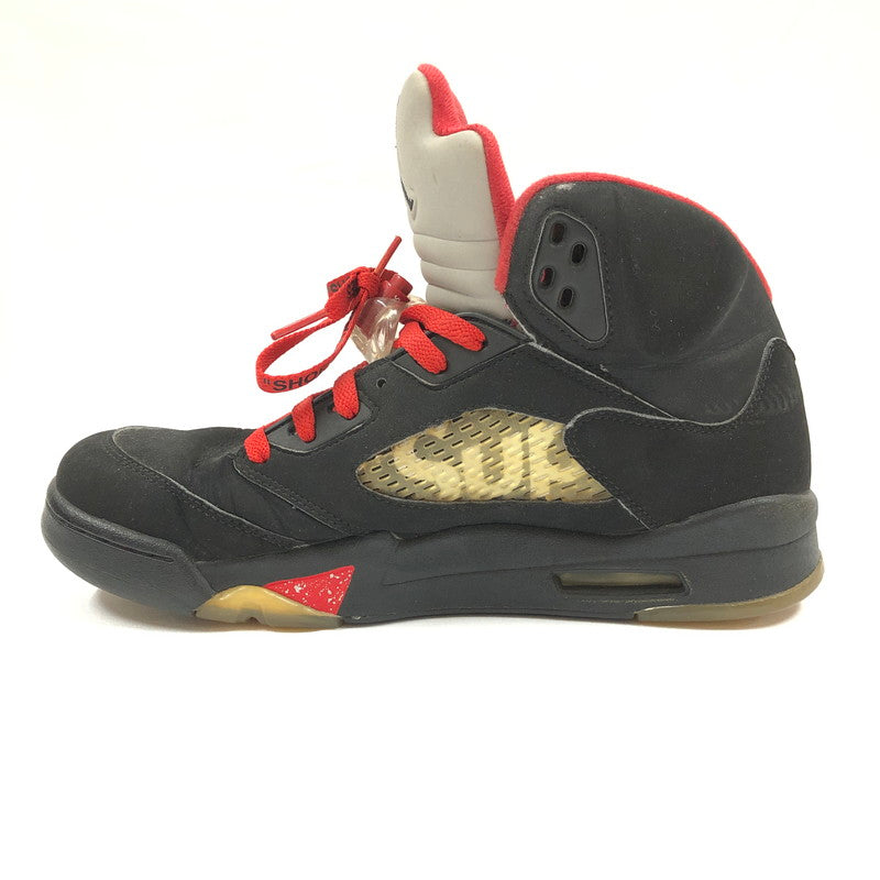 【中古品】【メンズ】 NIKE SUPREME 824371-001 AIR JORDAN 5 RETRO ”BLACK”ナイキ シュプリーム ハイカットスニーカー 靴 160-260826-sm-09-otoh カラー：ブラック 万代Net店