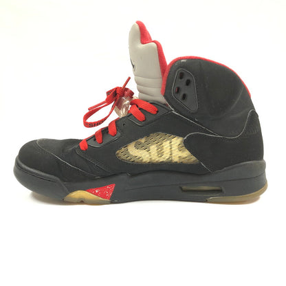 【中古品】【メンズ】 NIKE SUPREME 824371-001 AIR JORDAN 5 RETRO ”BLACK”ナイキ シュプリーム ハイカットスニーカー 靴 160-260826-sm-09-otoh カラー：ブラック 万代Net店