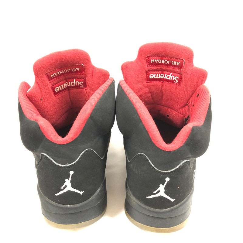 【中古品】【メンズ】 NIKE SUPREME 824371-001 AIR JORDAN 5 RETRO ”BLACK”ナイキ シュプリーム ハイカットスニーカー 靴 160-260826-sm-09-otoh カラー：ブラック 万代Net店