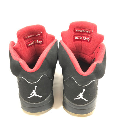 【中古品】【メンズ】 NIKE SUPREME 824371-001 AIR JORDAN 5 RETRO ”BLACK”ナイキ シュプリーム ハイカットスニーカー 靴 160-260826-sm-09-otoh カラー：ブラック 万代Net店