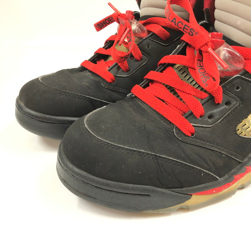 【中古品】【メンズ】 NIKE SUPREME 824371-001 AIR JORDAN 5 RETRO ”BLACK”ナイキ シュプリーム ハイカットスニーカー 靴 160-260826-sm-09-otoh カラー：ブラック 万代Net店