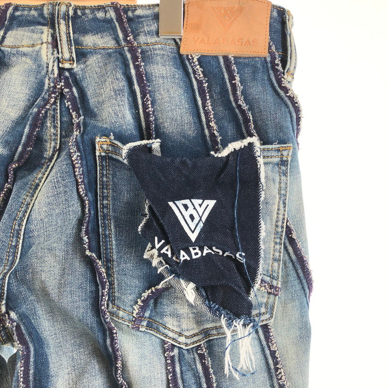 【中古品】【メンズ】 VALABASAS バラバサス ツイステッド・スタックド デニムパンツ 158-260902-sm-01-otoh カラー：ライトブルーウォッシュ 万代Net店