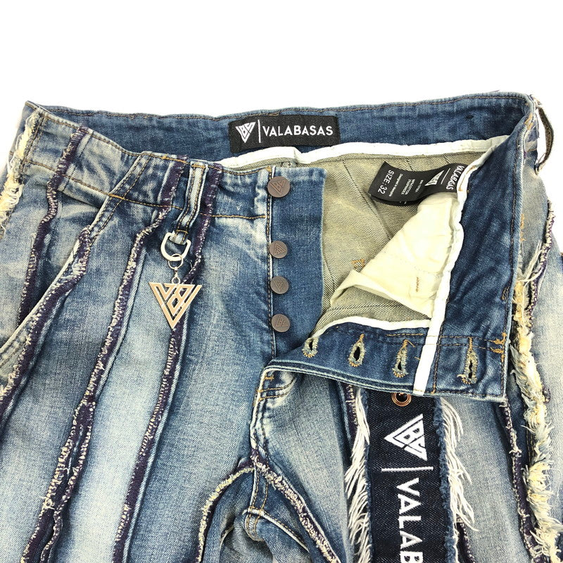 【中古品】【メンズ】 VALABASAS バラバサス ツイステッド・スタックド デニムパンツ 158-260902-sm-01-otoh カラー：ライトブルーウォッシュ 万代Net店