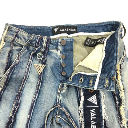 【中古品】【メンズ】 VALABASAS バラバサス ツイステッド・スタックド デニムパンツ 158-260902-sm-01-otoh カラー：ライトブルーウォッシュ 万代Net店