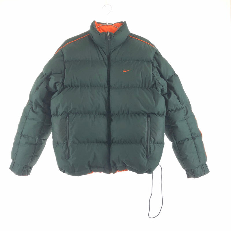【中古品】【メンズ】 NIKE H40408QVE 00S REVERSIBLE DOWN JACKET リバーシブル ワンポイント刺繍 ダウンジャケット 147-260915-sm-02-otoh カラー：ダークグリーン　オレンジ 万代Net店