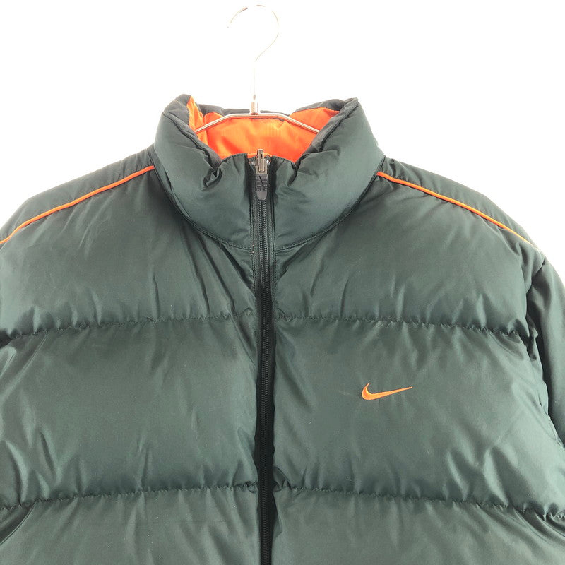 【中古品】【メンズ】 NIKE H40408QVE 00S REVERSIBLE DOWN JACKET リバーシブル ワンポイント刺繍 ダウンジャケット 147-260915-sm-02-otoh カラー：ダークグリーン　オレンジ 万代Net店
