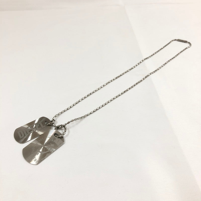 【中古品】【メンズ】 DIESEL DX0011040 DOUBLE DOGTAGS ディーゼル アクセサリー　ダブルプレート ドッグタグ ネックレス 192-260915-sm-04-otoh カラー：シルバー 万代Net店