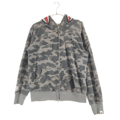 【中古品】【メンズ】 A Bathing Ape SHARK FULL ZIP HOODIE ア・ベイシング・エイプ シャークパーカー 147-260914-sm-05-otoh カラー：グレー 迷彩柄 万代Net店