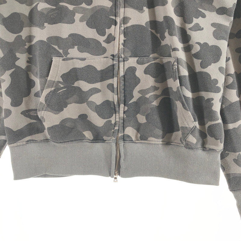 【中古品】【メンズ】 A Bathing Ape SHARK FULL ZIP HOODIE ア・ベイシング・エイプ シャークパーカー 147-260914-sm-05-otoh カラー：グレー 迷彩柄 万代Net店