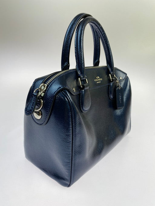 【中古品】【レディース】 COACH コーチ F56125 ミニベネット サッチェル ハンドバッグ ミニバッグ 180-250221-me-29-min カラー：ネイビーブルー系 万代Net店