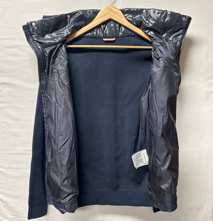 【中古品】【メンズ】 MONCLER モンクレール ニット ダウンジャケット ダウンパーカー 極美品 183-250725-AA-01-ich サイズ：L カラー：ネイビー 万代Net店