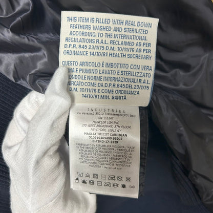 【中古品】【メンズ】 MONCLER モンクレール ニット ダウンジャケット ダウンパーカー 極美品 183-250725-AA-01-ich サイズ：L カラー：ネイビー 万代Net店