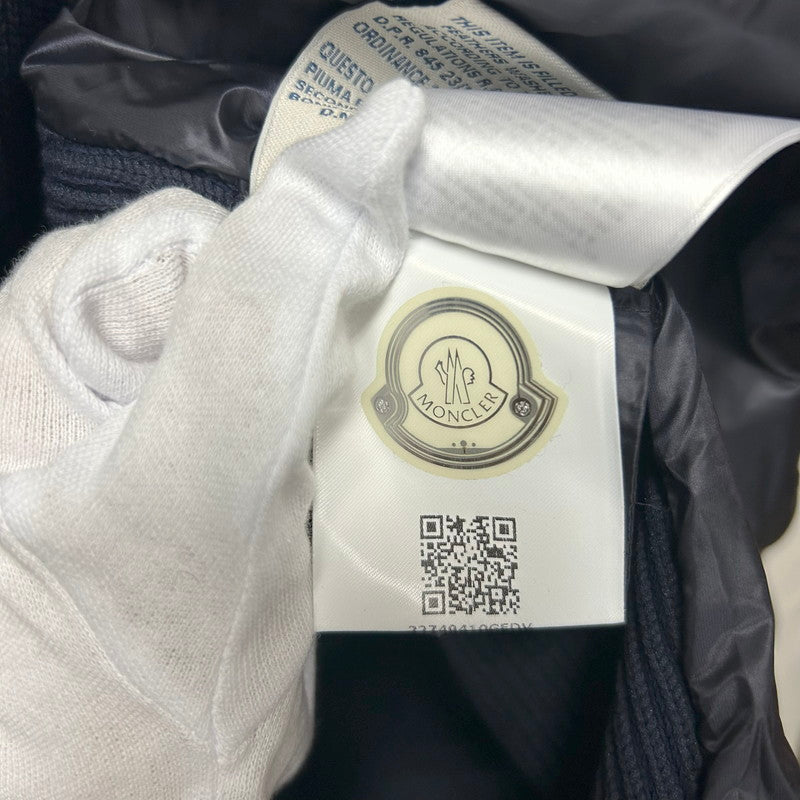 【中古品】【メンズ】 MONCLER モンクレール ニット ダウンジャケット ダウンパーカー 極美品 183-250725-AA-01-ich サイズ：L カラー：ネイビー 万代Net店