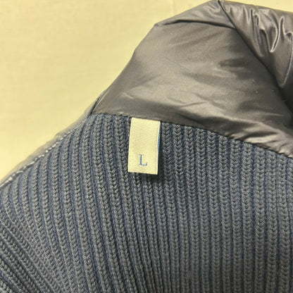 【中古品】【メンズ】 MONCLER モンクレール ニット ダウンジャケット ダウンパーカー 極美品 183-250725-AA-01-ich サイズ：L カラー：ネイビー 万代Net店