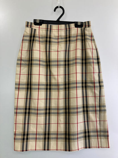 【中古品】【レディース】 Burberrys バーバリーズ 90S 白タグ ノバチェック スカート 171-250423-ks-24-min サイズ：9S カラー：ベージュ系 万代Net店