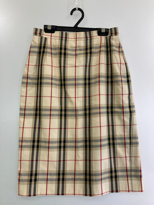 【中古品】【レディース】 Burberrys バーバリーズ 90S 白タグ ノバチェック スカート 171-250423-ks-24-min サイズ：9S カラー：ベージュ系 万代Net店