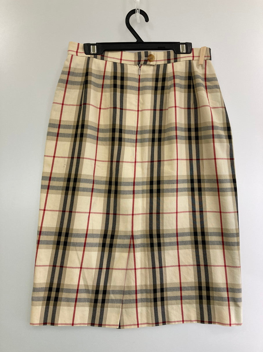 【中古品】【レディース】 Burberrys バーバリーズ 90S 白タグ ノバチェック スカート 171-250423-ks-24-min サイズ：9S カラー：ベージュ系 万代Net店