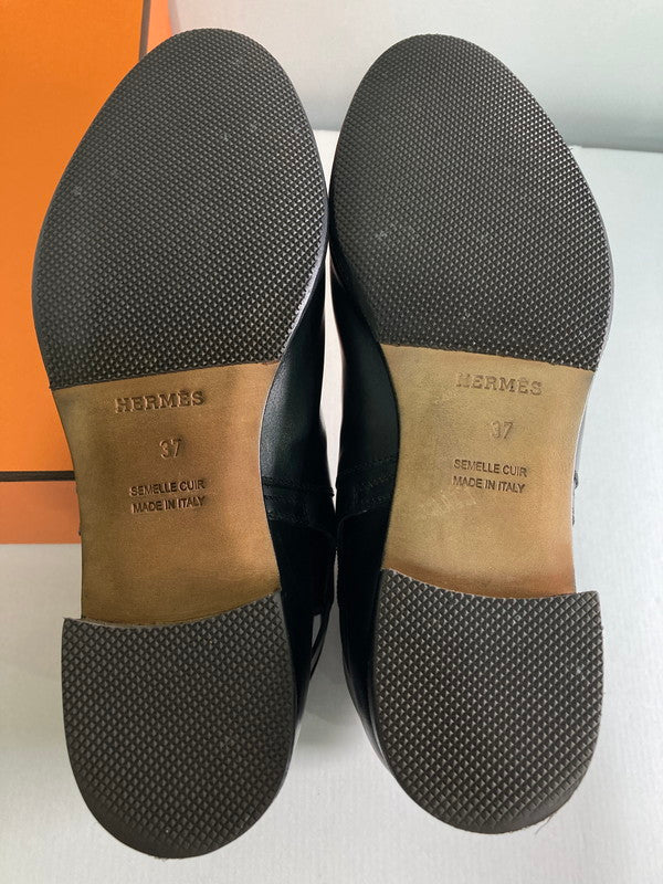 【中古品】【レディース】 HERMES エルメス NEO ネオ ショートブーツ カーフ 靴 シューズ 183-250122-AS-3-min サイズ：37 カラー：ブラック 万代Net店