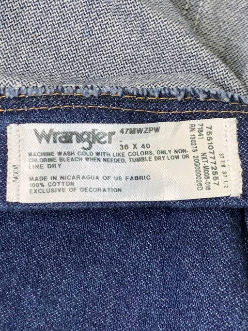 【中古品】【メンズ】 Wrangler ラングラー 47MWZ REGULAR FIT DENIM PANTS 47MWZPW レギュラー フィット パンツ ボトムス 158-250225-yn-01-min サイズ：36×40 カラー：インディゴ 万代Net店