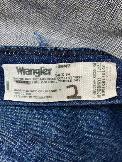 【中古品】【メンズ】 Wrangler ラングラー 13MWZ 90S メキシコ製 DENIM PANTS デニムパンツ 157-250223-ks-07-min サイズ：34×34 カラー：インディゴ 万代Net店