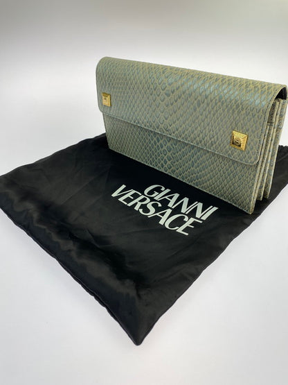 【中古美品】【メンズ/レディース】 Gianni Versace ジャンニ・ヴェルサーチ サンバースト レザー クラッチバッグ 鞄 180-250119-AS-6-min 万代Net店