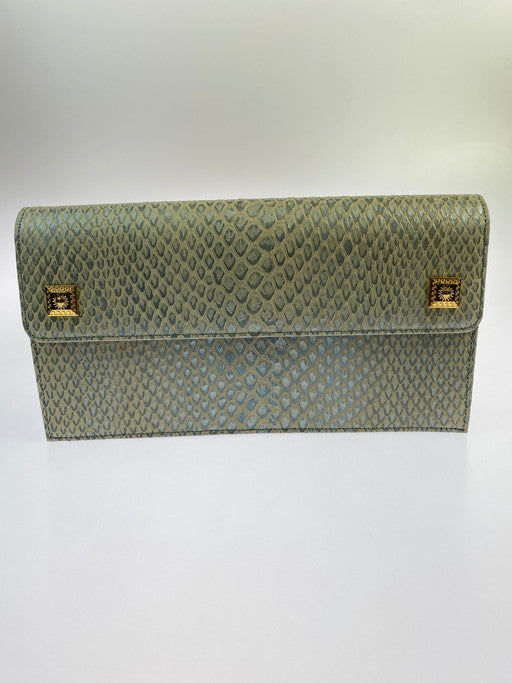 【中古美品】【メンズ/レディース】 Gianni Versace ジャンニ・ヴェルサーチ サンバースト レザー クラッチバッグ 鞄 180-250119-AS-6-min 万代Net店