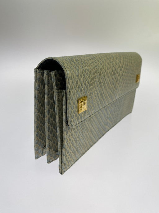 【中古美品】【メンズ/レディース】 Gianni Versace ジャンニ・ヴェルサーチ サンバースト レザー クラッチバッグ 鞄 180-250119-AS-6-min 万代Net店