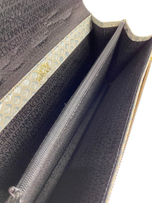 【中古美品】【メンズ/レディース】 Gianni Versace ジャンニ・ヴェルサーチ サンバースト レザー クラッチバッグ 鞄 180-250119-AS-6-min 万代Net店