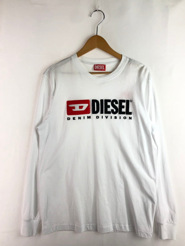 【中古品】【メンズ】 DIESEL ディーゼル T-JUST-LS-DIV A03768 0AAXJ ロゴ Tシャツ 長袖Tシャツ 141-260106-na-17-tag サイズ：S カラー：ホワイト 万代Net店