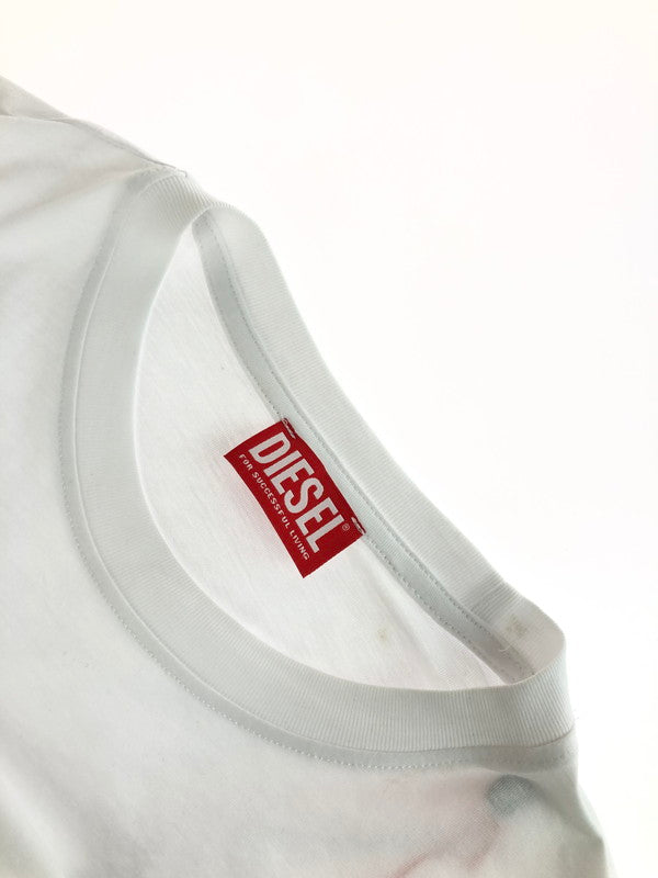 【中古品】【メンズ】 DIESEL ディーゼル T-JUST-LS-DIV A03768 0AAXJ ロゴ Tシャツ 長袖Tシャツ 141-260106-na-17-tag サイズ：S カラー：ホワイト 万代Net店