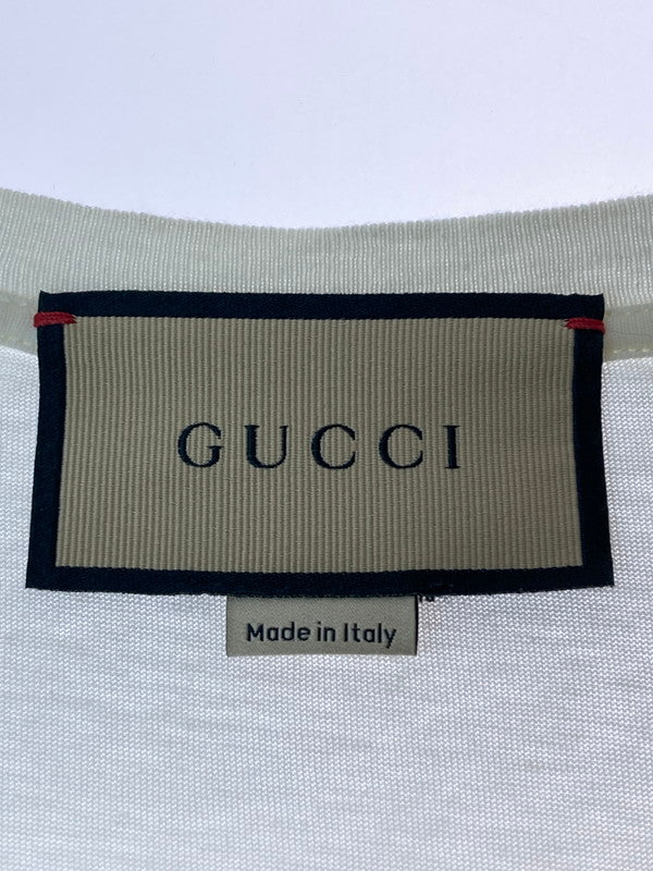【中古品】【メンズ】 GUCCI グッチ 717422 ヴィンテージロゴ プリントTEE トップス 141-250411-ks-09-min サイズ：XS カラー：ホワイト 万代Net店