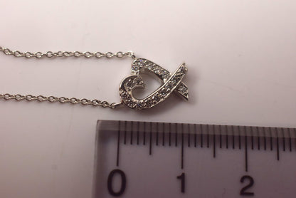 【中古美品】【レディース】 TIFFANY&Co. ティファニー ラビングハート ネックレス Pt950 メレダイヤ 3.2g 183-251208-SS-02-ich 万代Net店