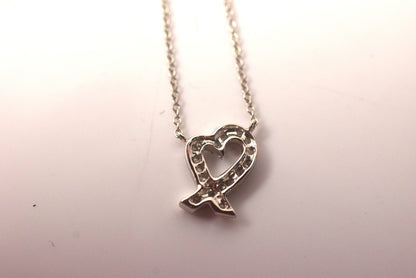 【中古美品】【レディース】 TIFFANY&Co. ティファニー ラビングハート ネックレス Pt950 メレダイヤ 3.2g 183-251208-SS-02-ich 万代Net店