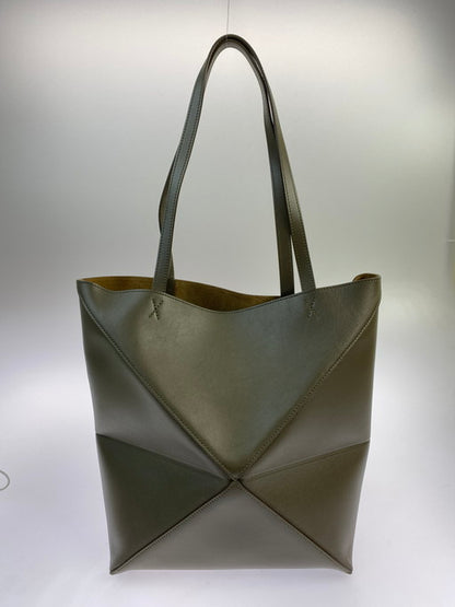 【中古美品】【メンズ/レディース】 LOEWE ロエベ A657G50X01 パズルフォルド トート ミディアム（シャイニーカーフ） 鞄 バッグ 180-241217-AS-44-min カラー：ダークカーキグリーン 万代Net店