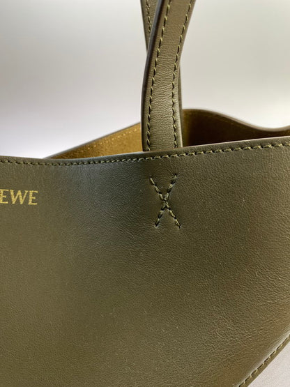 【中古美品】【メンズ/レディース】 LOEWE ロエベ A657G50X01 パズルフォルド トート ミディアム（シャイニーカーフ） 鞄 バッグ 180-241217-AS-44-min カラー：ダークカーキグリーン 万代Net店