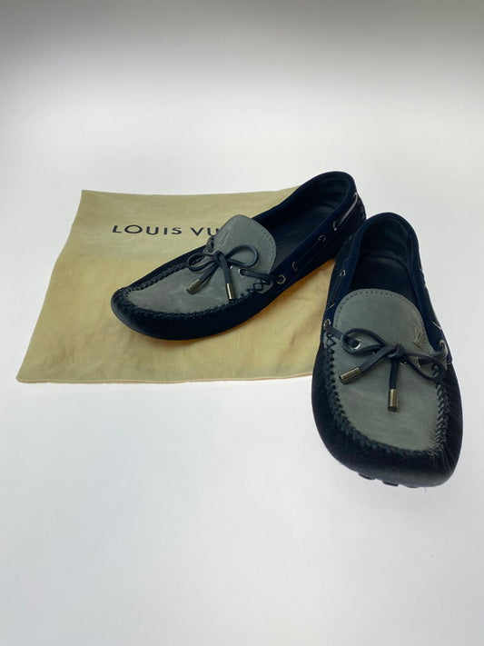 【中古品】【メンズ】 LOUIS VUITTON ルイ・ヴィトン ドライビングシューズ  スエード レザー 靴 179-250228-me-33-min サイズ：9(27.5cm） カラー：グレー/ブラック/ネイビー 万代Net店