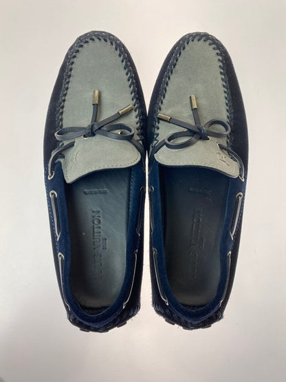 【中古品】【メンズ】 LOUIS VUITTON ルイ・ヴィトン ドライビングシューズ  スエード レザー 靴 179-250228-me-33-min サイズ：9(27.5cm） カラー：グレー/ブラック/ネイビー 万代Net店