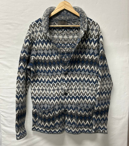 【中古品】【メンズ】 Altea アルテア ウールニットジャケット ブルー ブラウン グレー サイズL 147-250724-AA-08-ich サイズ：L カラー：青・グレー 万代Net店