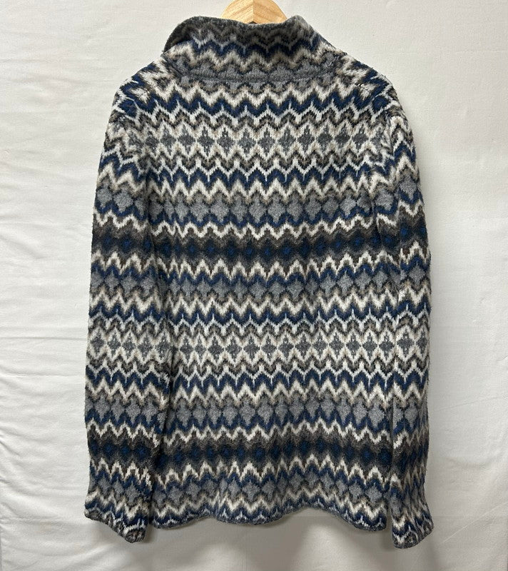 【中古品】【メンズ】 Altea アルテア ウールニットジャケット ブルー ブラウン グレー サイズL 147-250724-AA-08-ich サイズ：L カラー：青・グレー 万代Net店