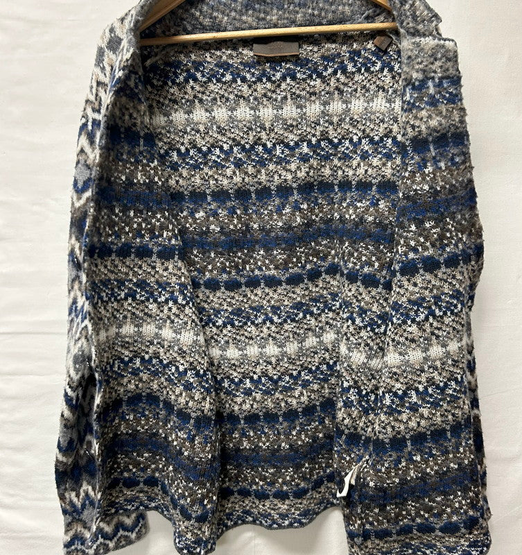 【中古品】【メンズ】 Altea アルテア ウールニットジャケット ブルー ブラウン グレー サイズL 147-250724-AA-08-ich サイズ：L カラー：青・グレー 万代Net店