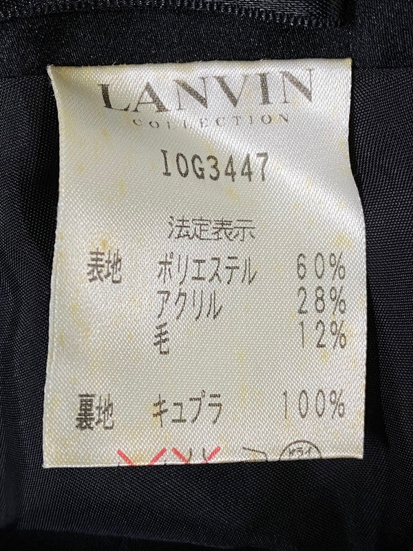 【中古品】【レディース】 LANVIN COLLECTION ランバン コレクション 日本製 セットアップ I0J3547 ジャケット スカート 170-260918-hu-29-min サイズ：ジャケット：38，スカート：40 カラー：ブラック/ブルー 万代Net店