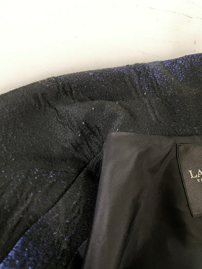 【中古品】【レディース】 LANVIN COLLECTION ランバン コレクション 日本製 セットアップ I0J3547 ジャケット スカート 170-260918-hu-29-min サイズ：ジャケット：38，スカート：40 カラー：ブラック/ブルー 万代Net店