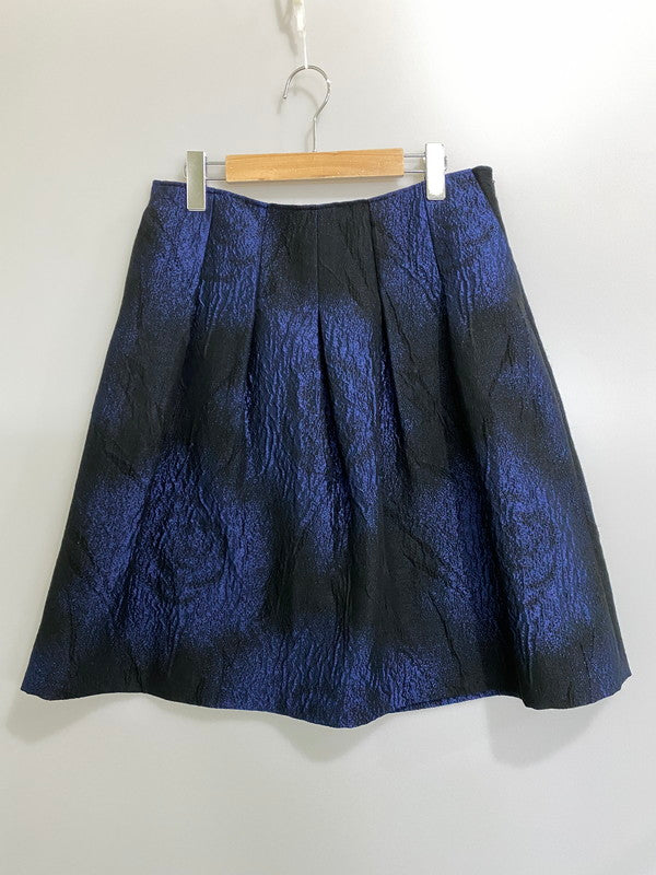 【中古品】【レディース】 LANVIN COLLECTION ランバン コレクション 日本製 セットアップ I0J3547 ジャケット スカート 170-260918-hu-29-min サイズ：ジャケット：38，スカート：40 カラー：ブラック/ブルー 万代Net店