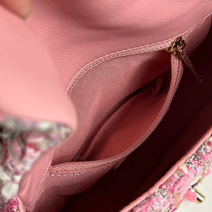 【中古品】【レディース】 CHANEL シャネル ツイード パール マトラッセ トートバッグ ピンク×その他 180-251006-SS-01-ich 万代Net店