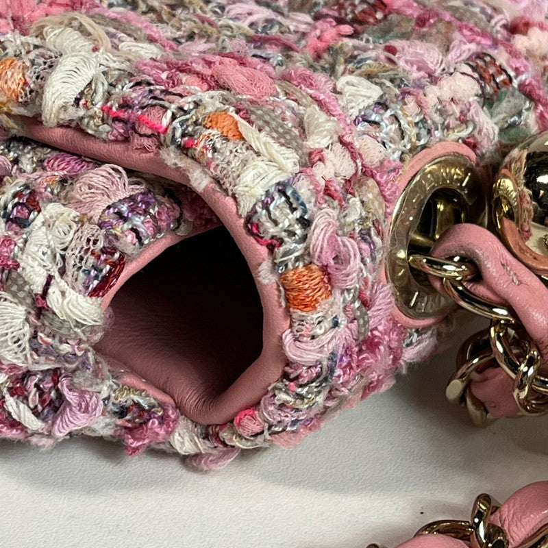 【中古品】【レディース】 CHANEL シャネル ツイード パール マトラッセ トートバッグ ピンク×その他 180-251006-SS-01-ich 万代Net店