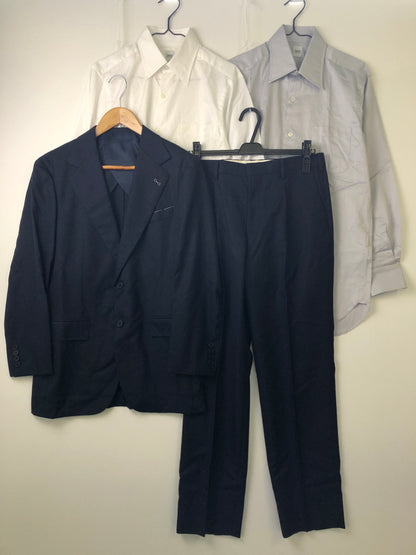 【中古品】【メンズ】 TAKEO KIKUCHI タケオキクチ セットアップ スーツ + シャツ2枚セット 147-260904-AS-26-hon サイズ：2 カラー：ネイビー 万代Net店